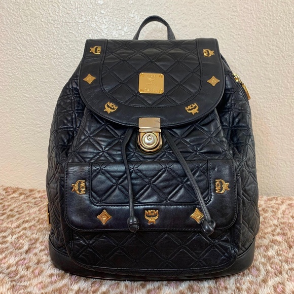 Authentic Preloved Leather MCM Vintage Black Backp - Picture 2 of 8